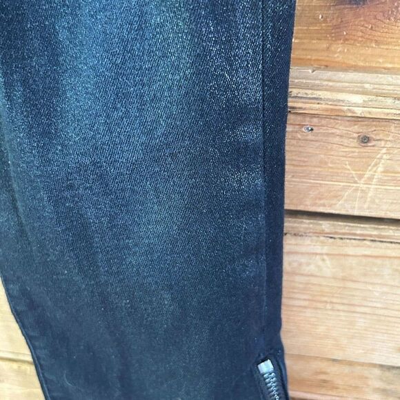 Women's J. Brand 27 Alana Shiny Black High Rise Crop‎ Skinny Jeans - Picture 5 of 13